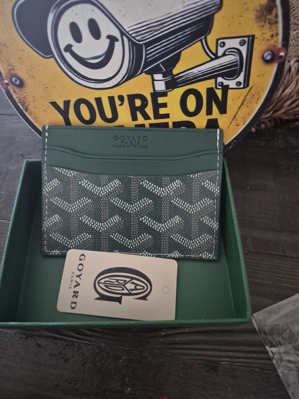 Goyard Green Goyardine Card Holder